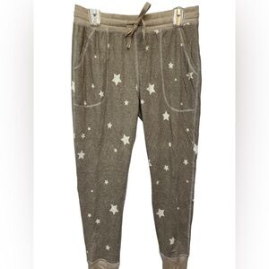 LiveLoveLounge tan cream star jogger lounge pants NWOT